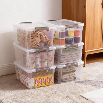 Citylife 17 QT Clear Storage Bins with Lids 1 Pack Plastic Storage Bins Latching Stackable Containers for Organizing Large Storage Box for Garage Workshop, Toys Coloring Books, Closets Bedrooms