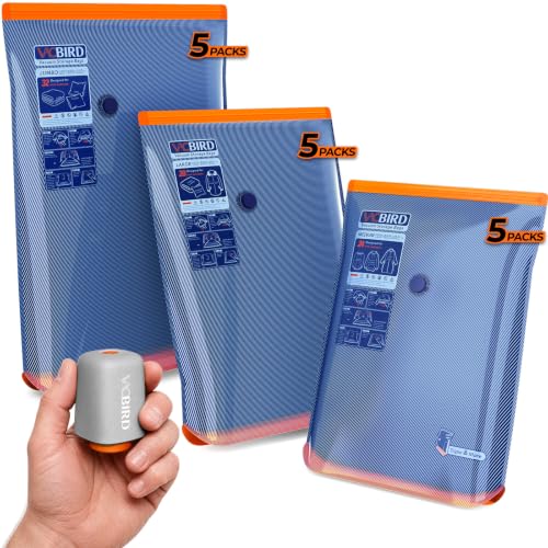 Vacuum Storage Bags with Rechargeable Cordless Pum... (15 Count)