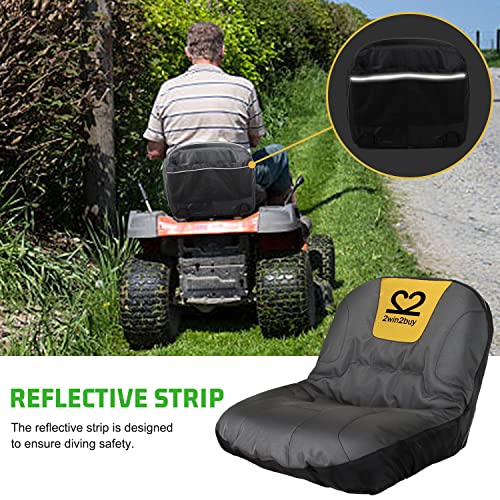 Riding Lawn Mower Seat Cover 600D Non Slip Tractor Seat Cover with Padded | Heavy Duty Seat Covers Universal Fits for Craftsman, Cub Cadet, Kubota, Troy Bilt and More, Padded Cushion, Non Slip Rubber