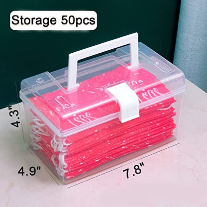 Mask Dispenser with Lid,High Capacity Mask Storage Box for Home Office School (Single Buckle)