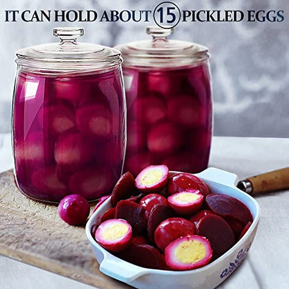 Wide Mouth Glass Jar with Airtight Lid, 1/2 Gal Clear Container