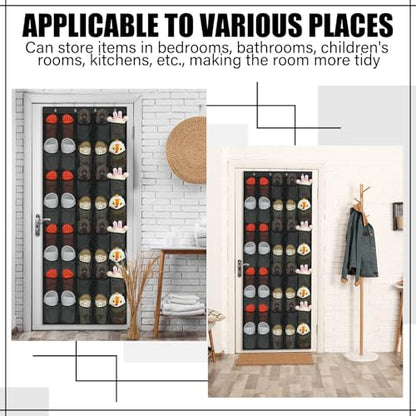 Windyun 40 Over the Door Shoe Organizer Large Breathable Mesh Pockets Hanging Shoe Rack for Closet Black Behind Door Hanger Storage Holder Nonslip Hooks for Women Men Entryway Bedroom Utility Room