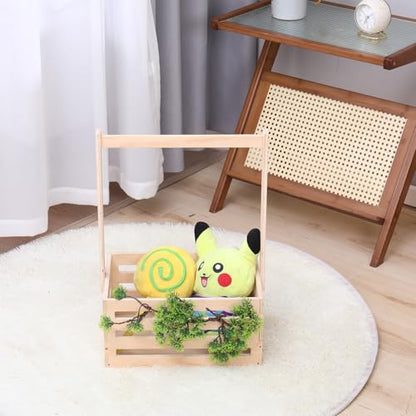 Wooden Baby Shower Crate Closet , Baby Storage nursery Crate Hamper with Handle, Gift Basket for Baby nursery Excluding hangers，Newborn Boy Girl Welcome Gift for New Mom Parents