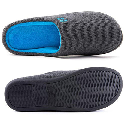 RockDove Men's Original Two-Tone Memory Foam Slipper | Slip-on, Indoor/Outdoor, House Use, Non-Slip, Machine Washable, Lightweight, Skin-Friendly, Gift-Ready