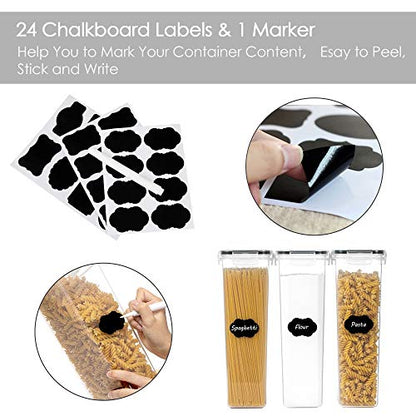 Vtopmart Airtight Food Storage Containers, 4 Pack, 2.8L, Black
