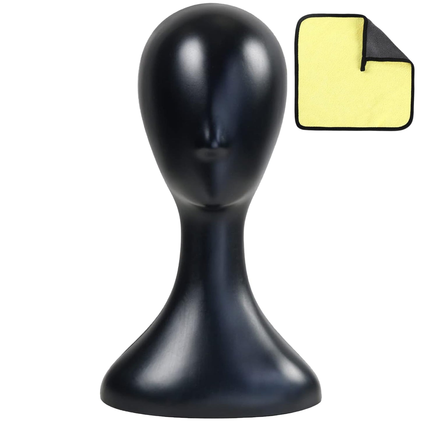 Mannequin Head 16 Inch Professional Plastic Black 1PC with Jack,Durability Multi-Purpose Women Model Wig Stand,Suitable For Displaying and Styling Wigs,Hats,Masks,Headdresses and Necklaces
