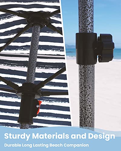 Beach Cabanas for Sand, Beach Canopy with Sandbags & Changing Room 6' | 6' x 6' for 3-4 Person, Detachable Side Wall, Storage Pockets, Easy Set Up Sun Shelter, UPF 50+ & Roof Vent, Jervis Bay