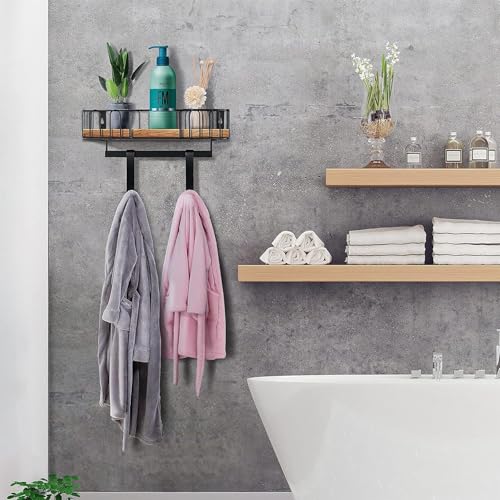 TJ.MOREE Ironing Board Hanger Metal Wall Mount Iron and Ironing Board Holder, Laundry Room Decor and Storage with Large Storage Black