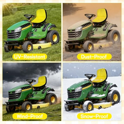 Lawn Mower Seat Cover with 5 Convenient Storage Pockets Weatherproof | Lawn Mower Seat Cover Weatherproof Tractor Seat Cover Riding Mower Seat for Cub Cadet and John Deere (Medium)