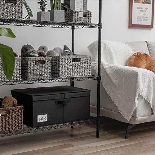 GRANNY SAYS Black Storage Bin with Lid, Fabric Closet Organizers and Storage Baskets, Extra Large Storage Box for Clothes, Memory Keepsake Box, 1-Pack