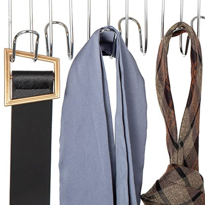 Amazon Basics Wooden Belt Hanger Closet Organizer, Multifunctional, Smooth Finish, Natural, 2-Pack