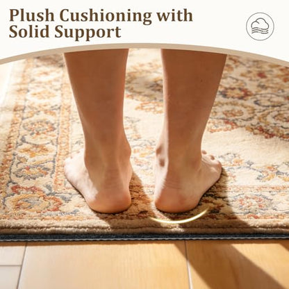 8x10 Ft Non Slip Rug Pad, Dual Surface Felt and Rubber Gripper Backing, 1/4 inch Thick Carpet Liner for Hardwood Floors, Under Area Rug Protective Cushioned Pads, Keep Rugs Safe and in Place