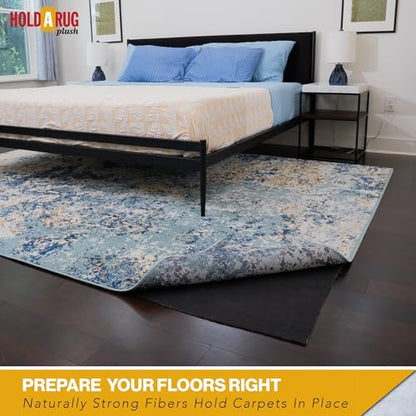 Hold-a-Rug Plush 2' x 4' Nonskid, Nonslip Rug Pad, Reversible Gripper, ¼ Thick, Safe for All Floors and Carpet, Keep Area Rugs Secure