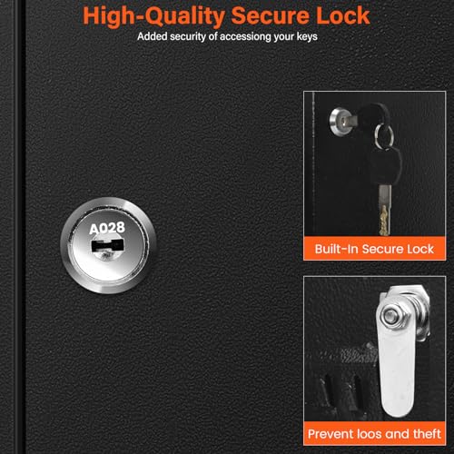 100 Keys Key Cabinet with Drop Slot , Anti-Theft Key Lock Box with Key Tags | Key Organizer Wall Safe for Car Office House Garage Rental Business