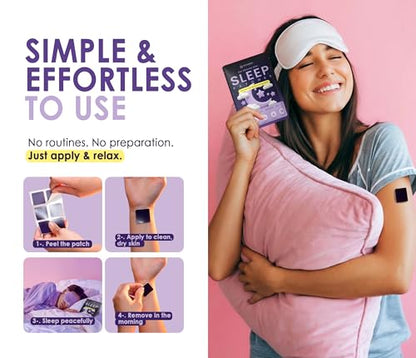 Life Management Sleep Patches for Adults, Overnight Topical Patches with Melatonin, Magnesium, Valerian Root & Hops, Bedtime Routine Stickers, 30 Count