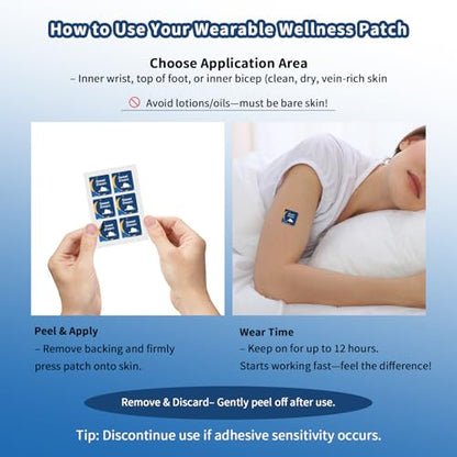Sleep Patches for Adults with Magnesium and Sour Cherry Extract | Plant-Based Formula - Easy to Use for Men and Women - 1 Box 60 Count-SP01
