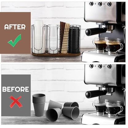 18oz Coffee Cup & Lid Dispenser with Base(4-compartment Single, Color 1)