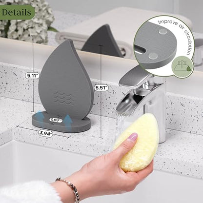 Facial Sponge Holder Compatibe with Buff-Puff Facial Sponge, Diatomite Water Absorbing Stone Drying Makeup Sponge Holder for Bathroom Counter