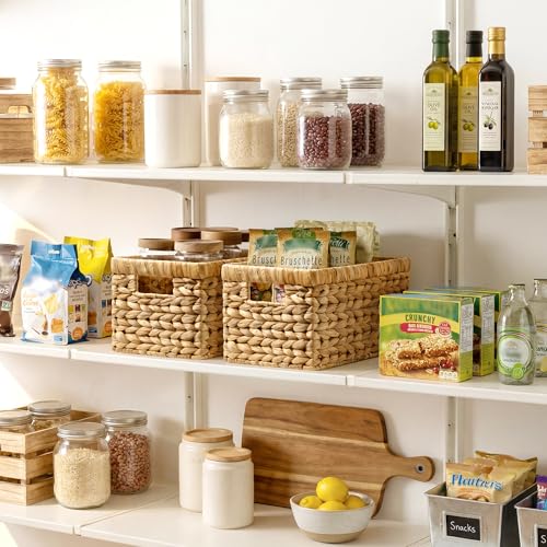StorageWorks Wicker Baskets,Wicker Storage Baskets for Shelves,2-Pack | Hyacinth Wicker Baskets for Storage,Woven Baskets for Organizing,Woven Baskets for Storage,Pantry Organizers and Storage
