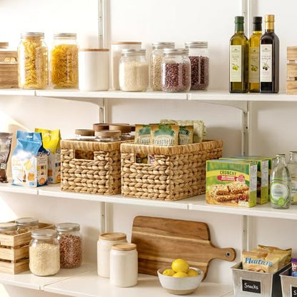 StorageWorks Wicker Baskets,Wicker Storage Baskets for Shelves,2-Pack | Hyacinth Wicker Baskets for Storage,Woven Baskets for Organizing,Woven Baskets for Storage,Pantry Organizers and Storage