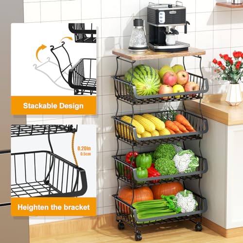 5 Tier Fruit and Vegetable Basket for Kitchen with...