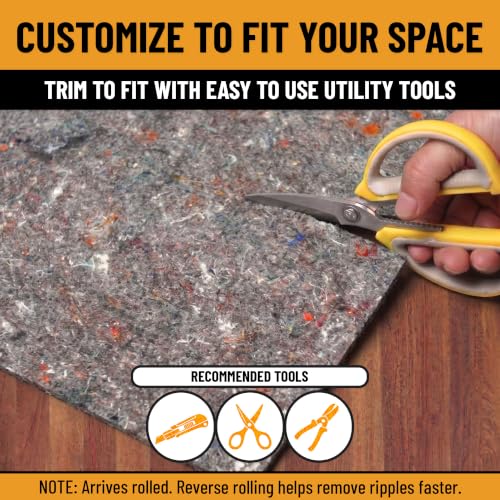 Ottomanson 3' x 10' Non-Slip Rug Pad Gripper 1/4 Inch Thick Dual Surface Felt + Rubber Gripper - Safe for All Floors, Brown