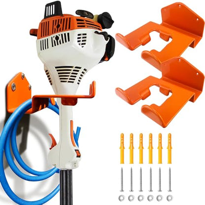 Weedeater Hanger, 2 Pack Weed Eater Hanger for Wall, Weed Wacker Holder | Heavy Duty Weed Wacker Wall Storage Rack, Compatible with Stihl, Weed Eater Hanging Hook for Garage Tool Organization