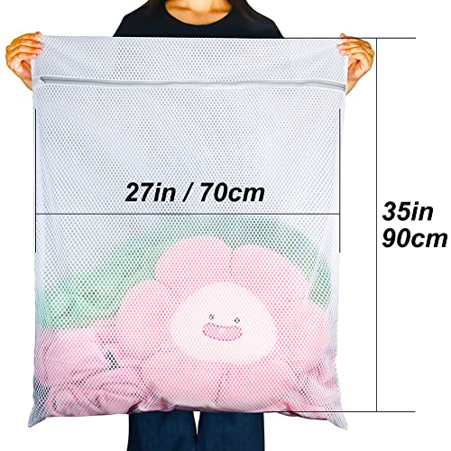 Vivifying Extra Large Mesh Laundry Bag, 2 Pack XXL Oversize Honeycomb Mesh Wash Bags for Washing Machine, Coats, Stuffed Toys, Blanket, Bedding, Sweater, Delicates Clothes (27 x 35 Inches)