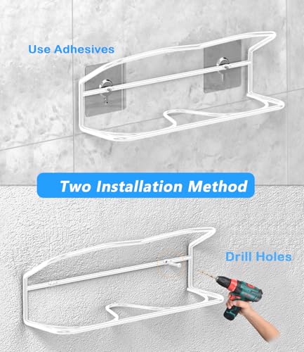 10Pack Wall Mounted Shoe Rack with Sticky Hanging Strips (White) | Very Easy to Install no Need to Drill Hanging Shoe Organizer, for RV, Door,Entryway, Bathroom, Living Room, Mud Room, Laundry