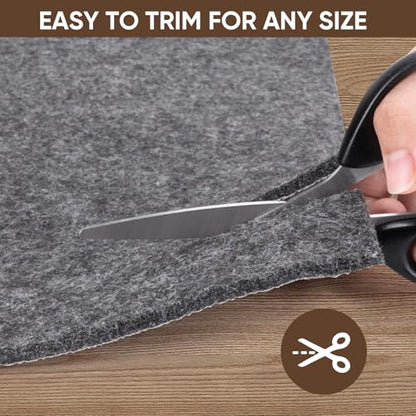 BALEINE Felt Non Slip Rug Pads, Extra Large 1/4" Thick Felt and Rubber Backing, Shock Absorbing Carpet Pad for All Carpets and Hardwood Floors (3x5 Ft)