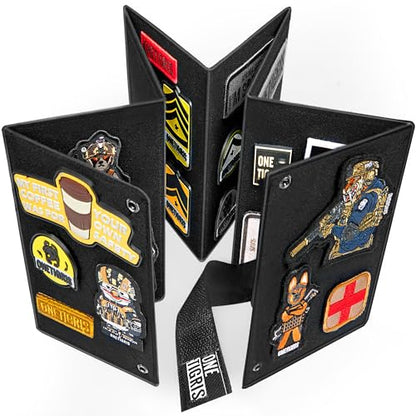 ONETIGRIS Patch Display Board, Foldable Tactical Patches Panel Organizer | Hook & loop holder for morale, flag & military patch collection. Portable booklet panel. No patches included