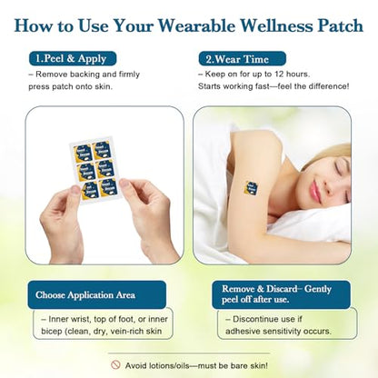 Sleep Patches for Adults with Melatonin, Magnesium and Sour Cherry Extract - Plant-Based Sleep Aid - Easy to use Suitable for Both Men and Women-1 Box 60 Count-SP-02