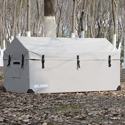 174 US Gallon Outdoor Storage Box Waterproof Soft Shell Tarpaulin Deck Box for Patio Furniture Outdoor Cushions, Throw Pillows, Garden Tools
