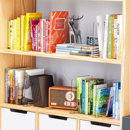 10 Pack Acrylic Shelf Dividers for Closet Organization - Suitable for All Cupboard,Wood Shelves -Clear Closet Dividers for T Shirt,Towel,Bag,Purse Dividers,Handbag Organizer,Sweater Organizer