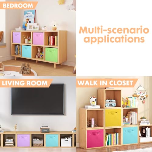 ShellKingdom Storage Bins, Foldable Fabric Storage Cubes And Cloth Storage | Storage Organizer For Closet And Toys, 10.5x10.5x11 INCH, 6 Pack (6 Colors)