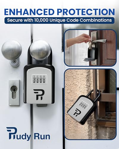 Key Lock Box for Outside – Small Outdoor Lockbox for Keys with Code, 4-Digit Combination Hidden Safe to Hide a Key Outside, Portable Safe Key Storage, 5.78 in, 1 Pack