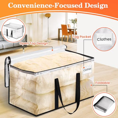 Moving Bags, Extra Large Heavy Duty Storage Bags, 93L, 8 Packs | Packing Bags with Smooth Zippers, Strong Handles & Tag Pocket, Water-Resistant Foldable Storage Totes, Moving Box Alternative