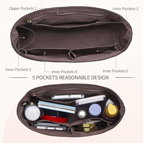 Dupont Paper Purse Organizer Inserts for brooklyn 28 Insert Keeps Tote Handbag（Brown）