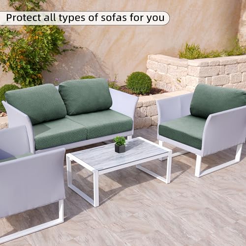 8PCS Patio Cushion Covers.Patio Furniture Couch SeatSlipcovers | Washable Fumiture Protector, Replacement for Sofa SectionalChair Elastic-Bottomed Sofa Chair Cover