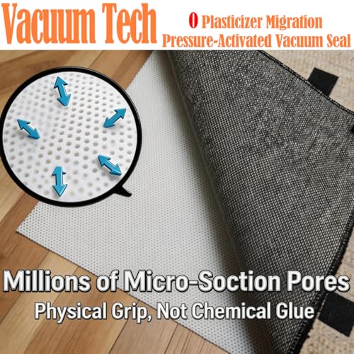 Mayhawk Non-Slip Rug Gripper Pad: Residue-Free Silicone, Hard Floors, 2X3Ft | Vacuum Tech for stronger grip; adhesive-free, BPA-free, low-profile, odorless, washable, reusable, safe for hardwood/tile/LVP