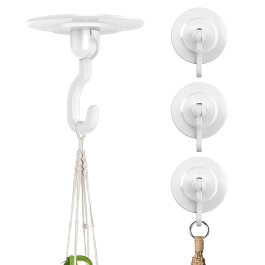 Adhesive Wall & Ceiling Decor Hooks: 6-Pack 3 lbs... (White | Plastic)
