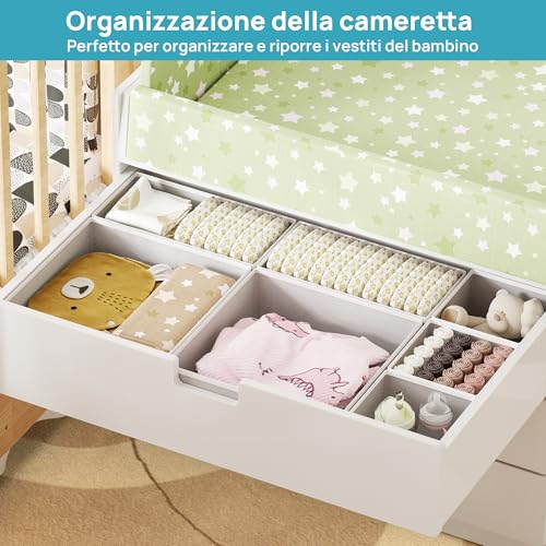 12 Pack Baby Clothes Organizer, Dresser Drawer Org... (12 Count | Grey | Fabric)