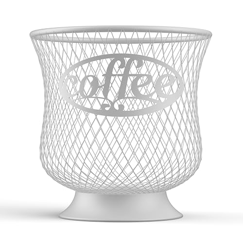 Coffee Pod Holder, Sturdy K Cup Organizer, Large C... (White | Metal)