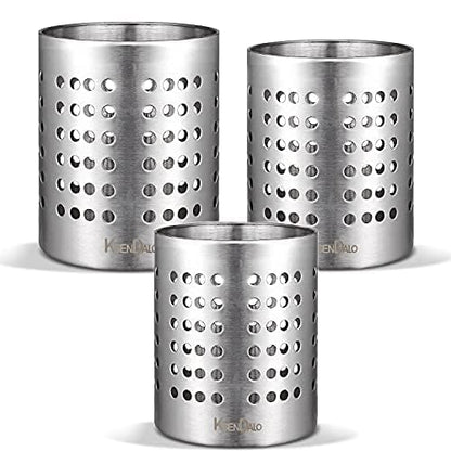 Metal Utensil Holder Set, Small SUS304 Steel Utens... (Silver)