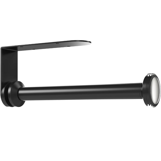 Under Cabinet Paper Towel Holder, One-Hand Tear, W... (Black | Stainless Steel)