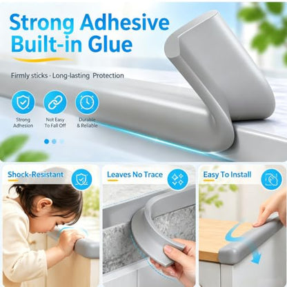 ZOMPAGO Foam Baby Edge Protector Strip Furniture Safety 1.8inx6.56FT（Grey） | Foam material, edge & corner protective,fit table wall bed frame,anti-collision,infant baby proofing,soft shock absorption
