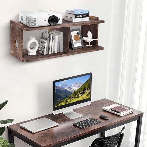 Floating Shelves Projector Shelf Rack PlayStation Wall Mount Holder TV Stand WiFi Router Storage Box Modem Cable Box Cover Hider TV Shelf for Xbox DVD Players Games Consoles TV