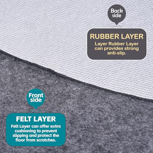 Waterproof Rug Pad Round 1/8 Thick Waterproof Non-Slip Rug Pad, Pad for Hardwood Floors,Rug Pads for All Floors and Finishes, Keeps Carpets in Place Soft and Safe（6FT）