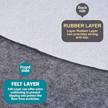 Waterproof Rug Pad Round 1/8 Thick Waterproof Non-Slip Rug Pad, Pad for Hardwood Floors,Rug Pads for All Floors and Finishes, Keeps Carpets in Place Soft and Safe（6FT）