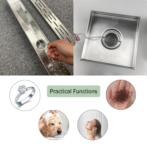 Neodrain Shower Drain Hair Catcher, 2-Pack,Only Fit Neodrain Shower Drain | 304 Stainless Steel Hair & Debris Strainer with Lifting Hook,Filter Basket for Bath Drains,Reusable Trap for Clog-Free Drains